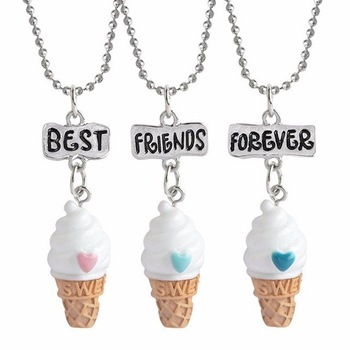 Set Medalioane Lantisoare BFF Best Friend Friends Forever Inghetata Set Medalioane Lantisoare BFF Best Friend Friends Forever Inghetata