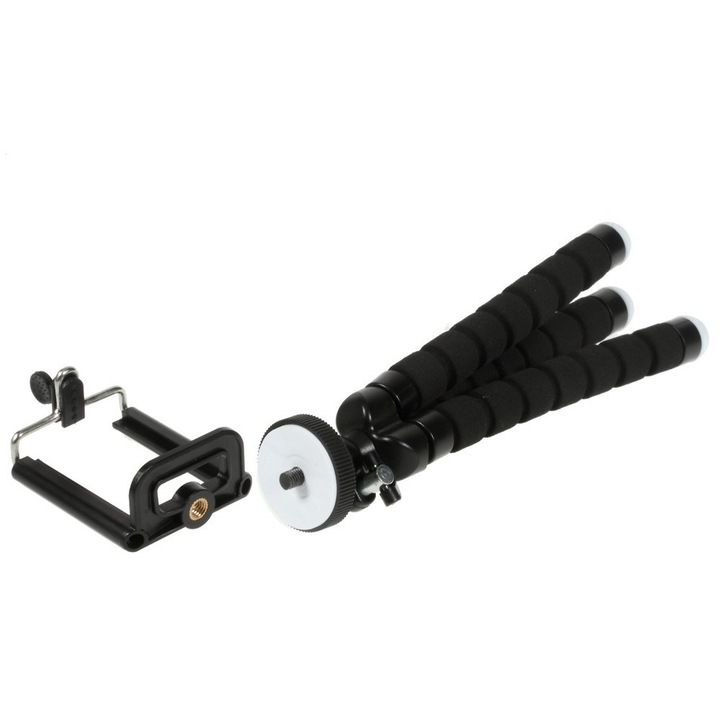 Állítható polip állvány okostelefonhoz - fekete