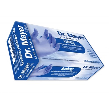 Manusi nitril nepudrate albastru / indigo foarte rezistente Dr Mayer L 100 buc/cutie Manusi nitril nepudrate albastru / indigo foarte rezistente Dr Mayer L 100 buc/cutie