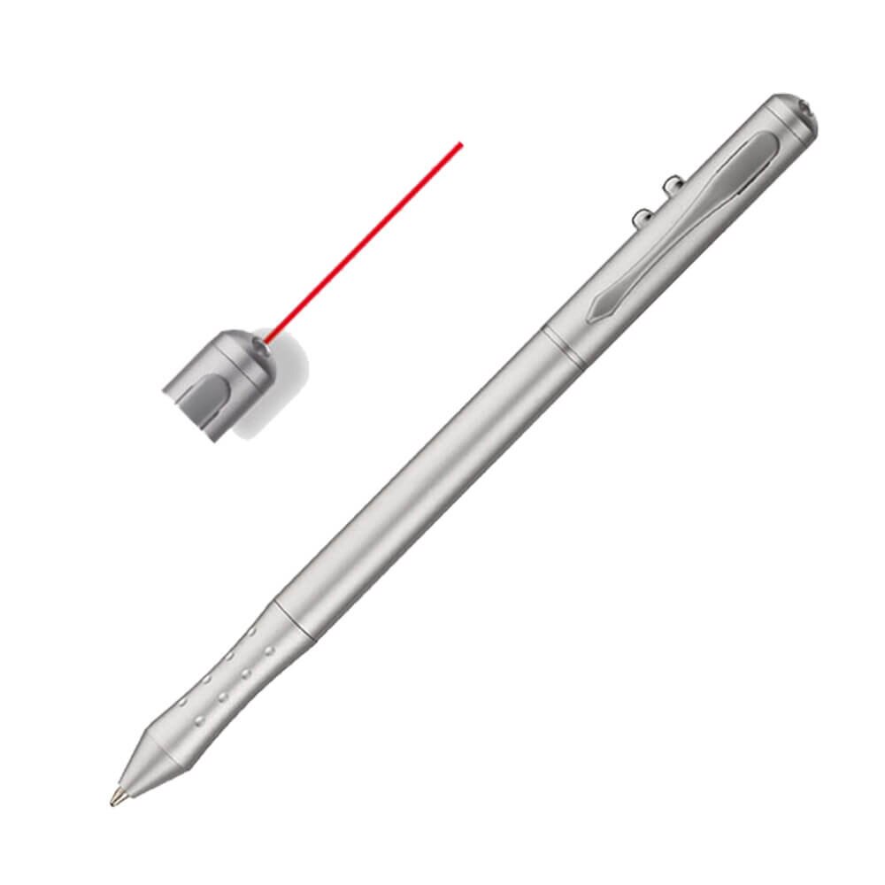 Indicator laser 4 in 1 stylus, ECOBRA, gri/argintiu