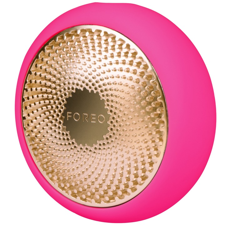 Dispozitiv de tratament facial FOREO UFO Fuchsia, 4 setari de intensitate, Timer, Fuchsia