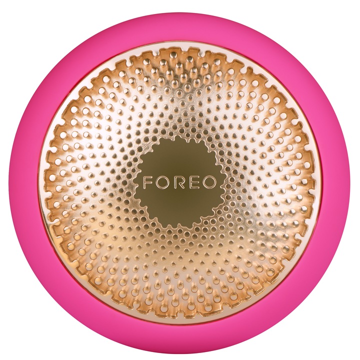 Dispozitiv de tratament facial FOREO UFO Fuchsia, 4 setari de intensitate, Timer, Fuchsia
