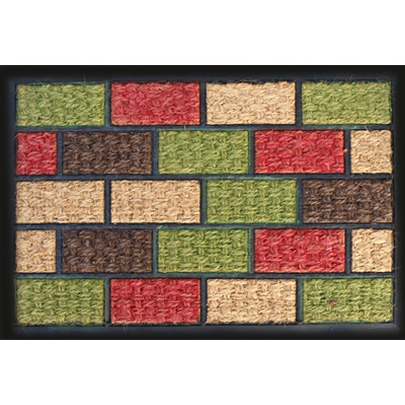 Covor intrare cauciuc si fibra de nuca de cocos 40x60 MN011551 multicolora
