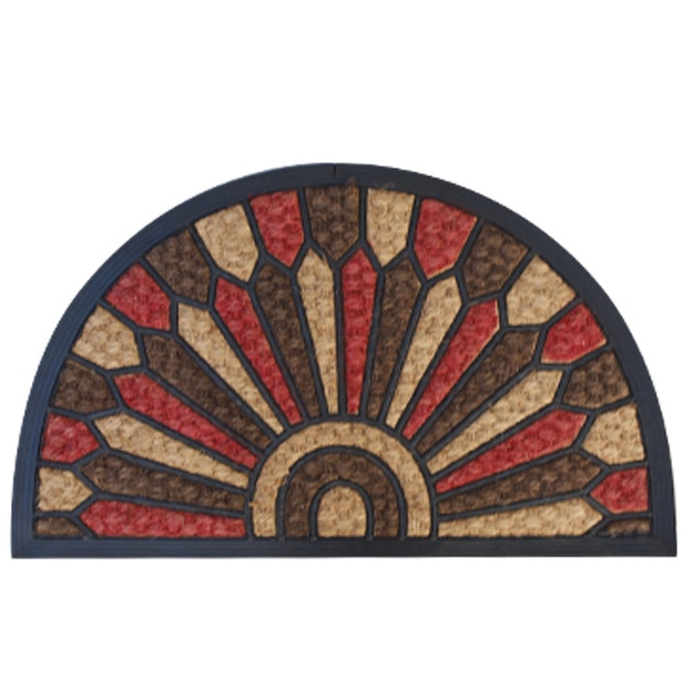 Covoras intrare semirotund cauciuc si fibra de nuca de cocos 45x75 MN011544