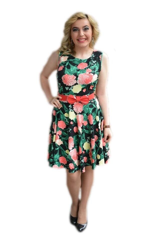 Rochie feminina de primavara-vara, design de flori , D&J Exclusive, Multicolor