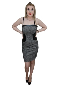 Rochie casual cu bretele subtiri, D&J Exclusive, Gri Rochie casual cu bretele subtiri, D&J Exclusive, Gri