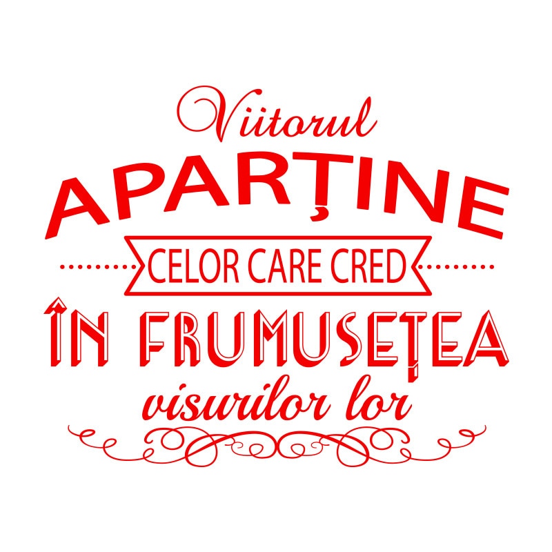 Sticker Decorativ - SMAER - Viitor - 60cm x 50cm - Rosu