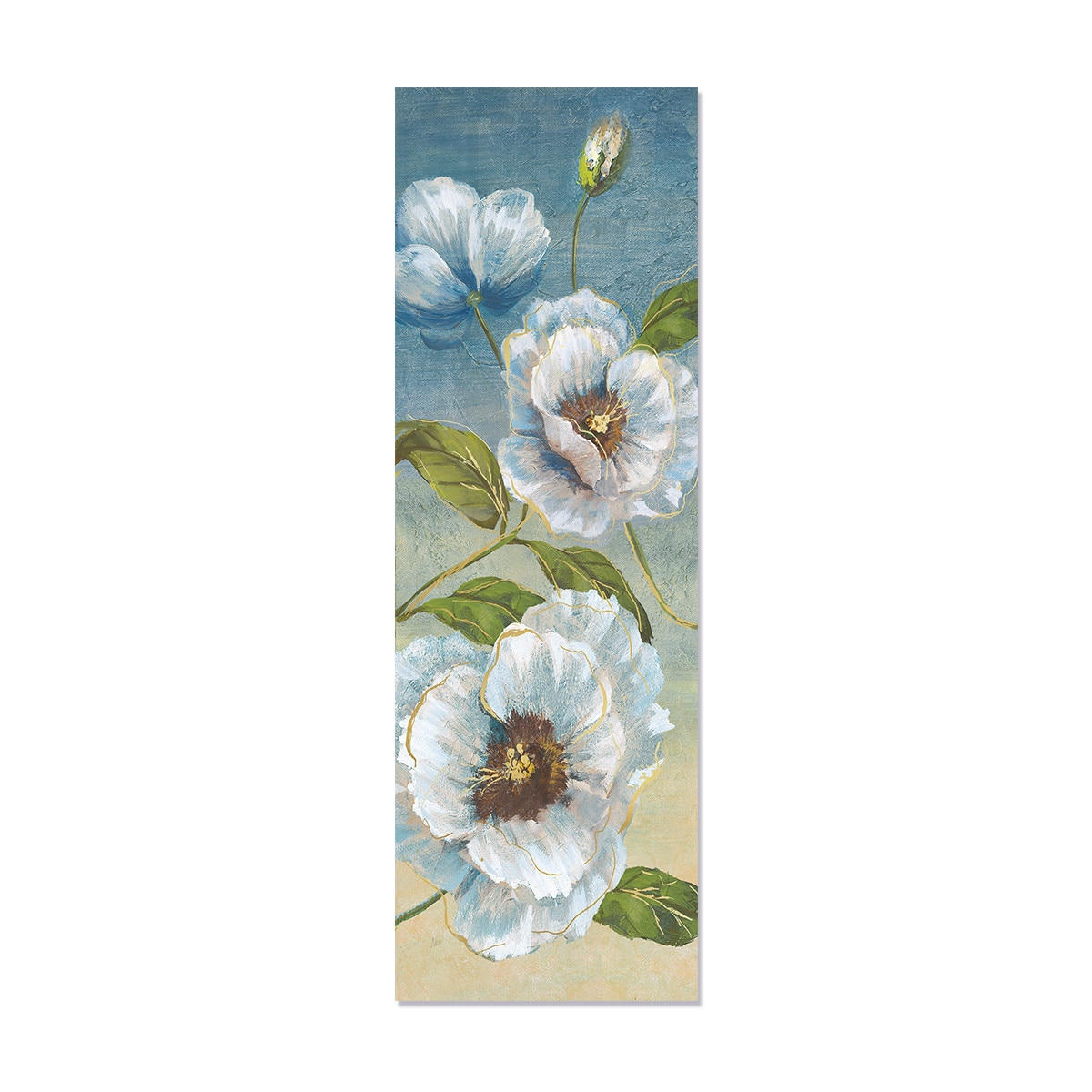 Tablou Canvas - Flori de maci, Flori, Alb, Vara, 30 x 90 cm