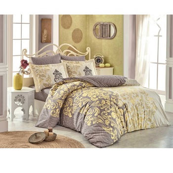 Lenjerie de pat bumbac Hobby MIRELLA KREM pentru 2 persoane, lenjerie pat dublu, 4 piese, 200x220 / 50x70, 100% bumbac poplin Lenjerie de pat bumbac Hobby MIRELLA KREM pentru 2 persoane, lenjerie pat dublu, 4 piese, 200x220 / 50x70, 100% bumbac poplin