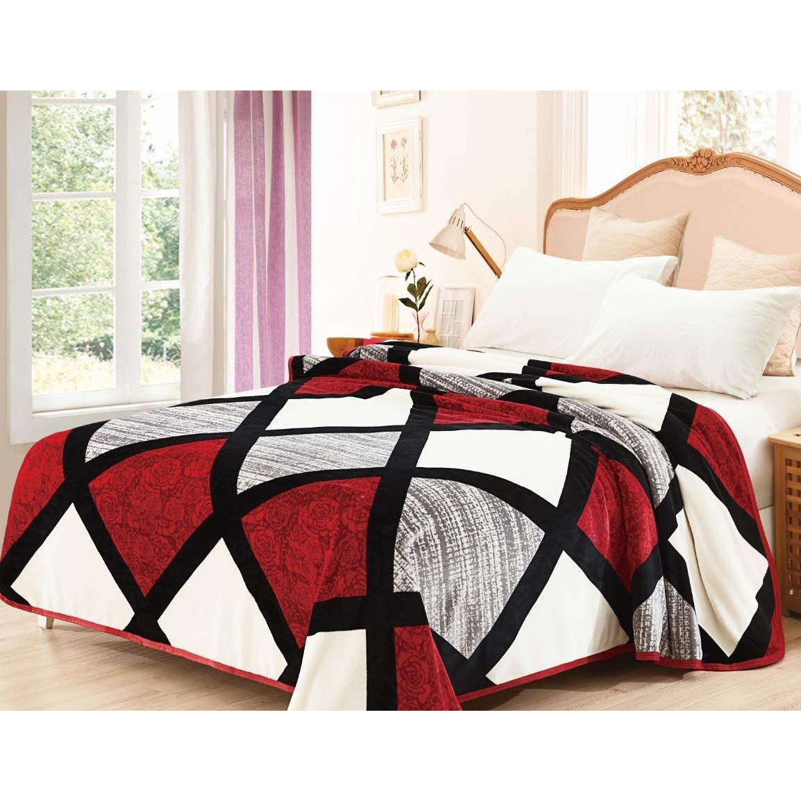 Patura Cocolino groasa 2 persoane, 200*230cm moale, visiniu Amy18