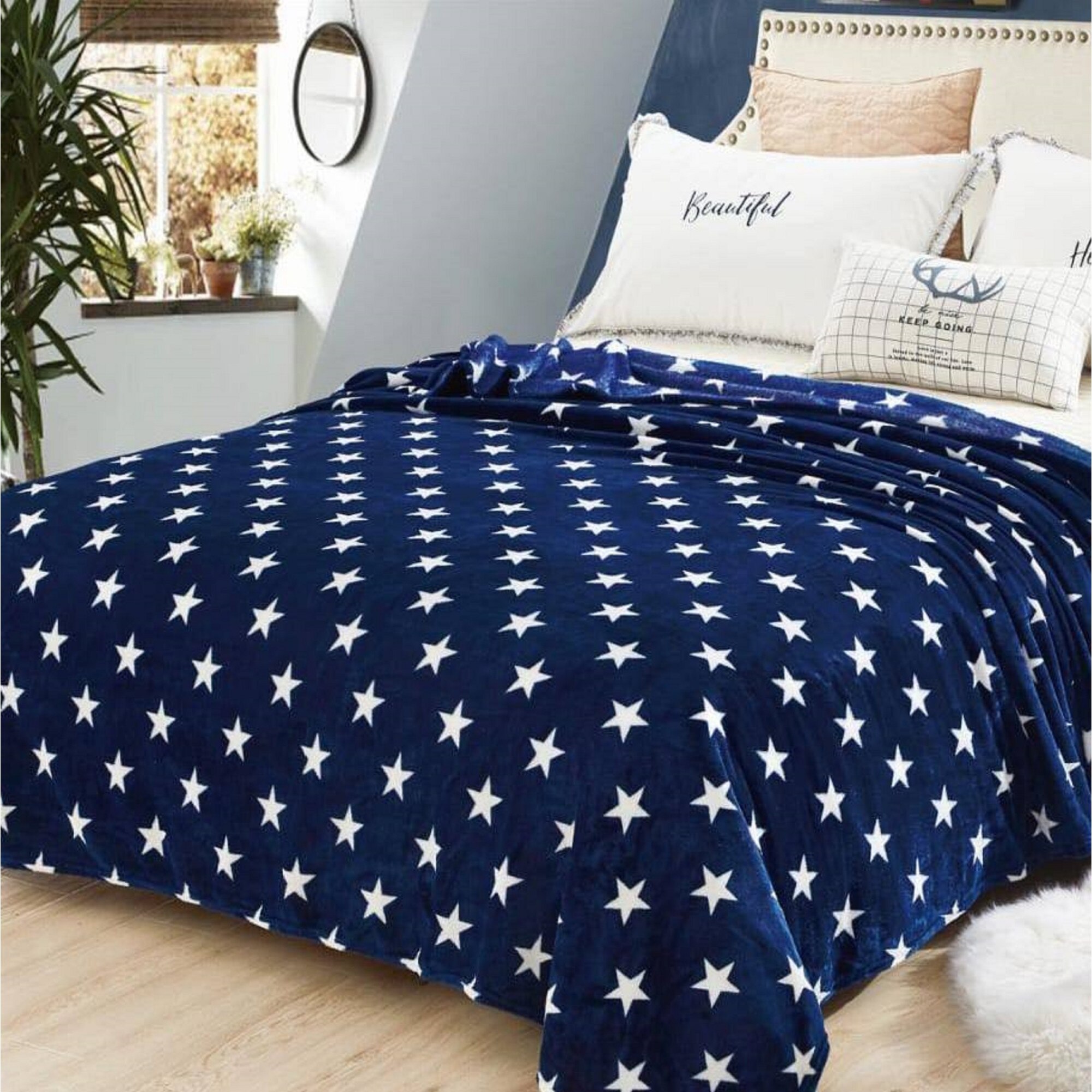 Patura Cocolino moale 200X230cm punga cadou 200X230cm bleu