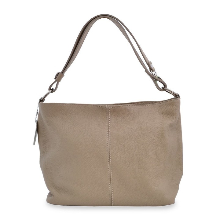 Geanta casual Pure Morning, de dama, piele naturala, culoare taupe