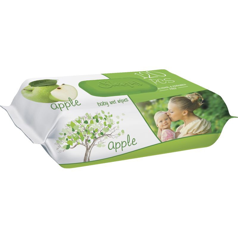 Servetele umede bebelusi Sleepy Apple, 120 bucati, aroma de mar