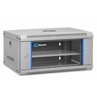 Dulap rack AXNetworks 4U 530x400 mm montat pe perete, gri, cabinet pentru echipamente de retea si telecomunicatii