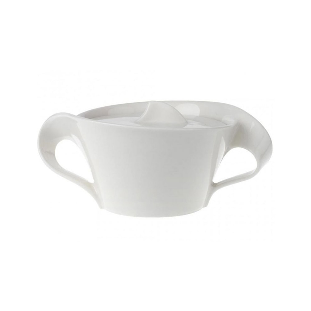 Zaharnita din portelan cu capac, Newwave, capacitate 260 ml, alb