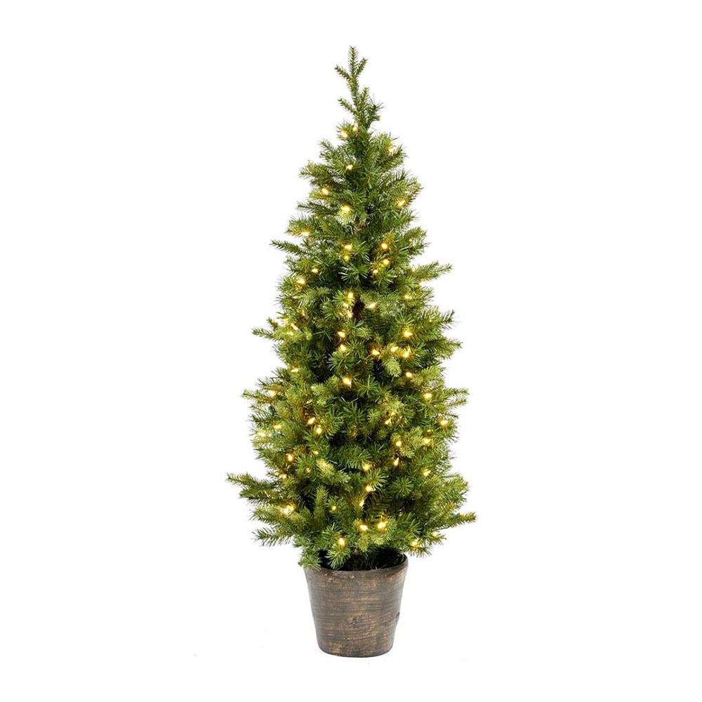 Brad artificial cu 200 de leduri, 150 cm, verde