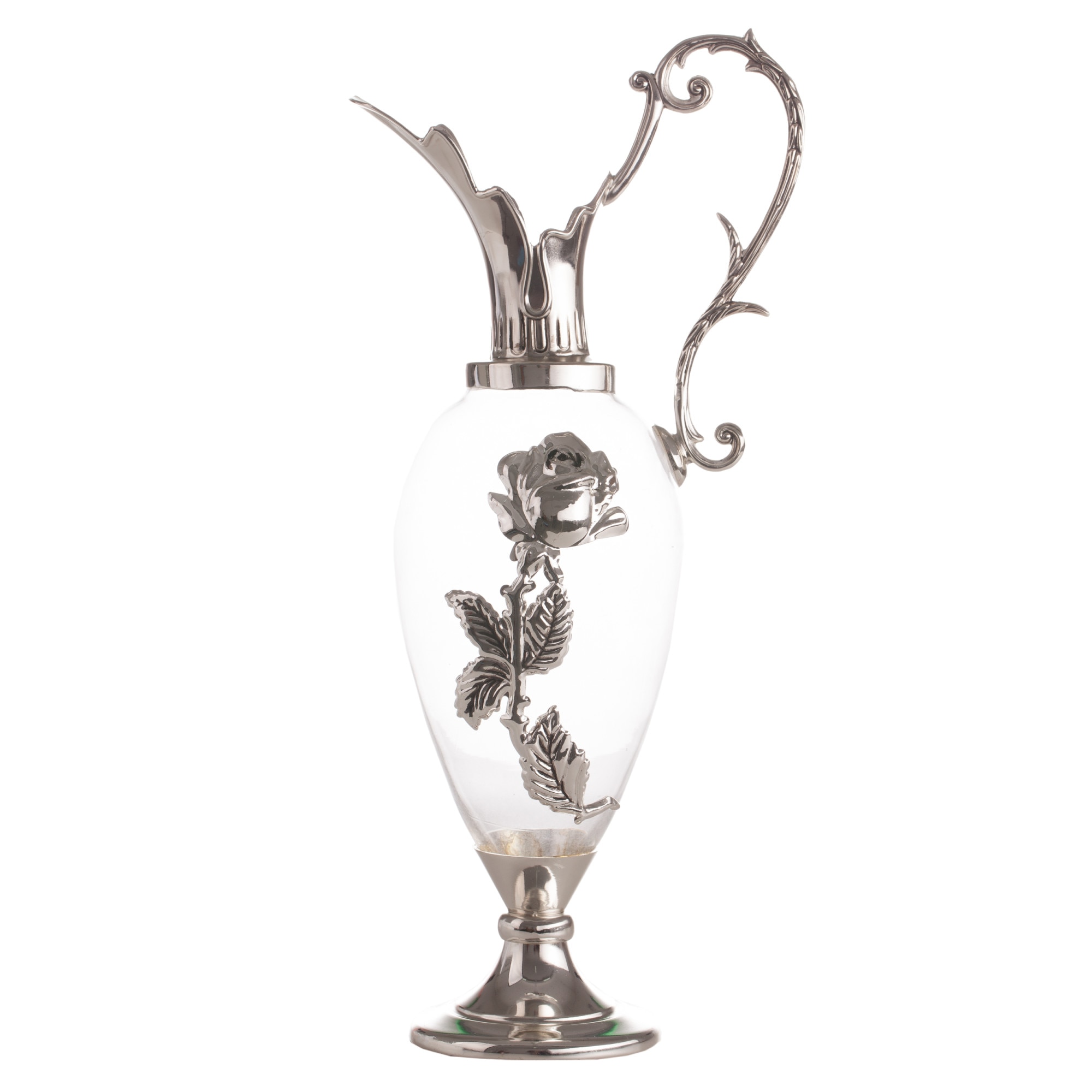 Carafa din sticla cu aplicatii argintate