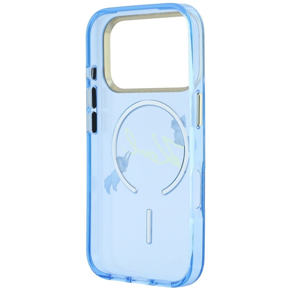 Husa Karl Lagerfeld Script Logo cu MagSafe compatibila cu iPhone 18 Pro / 17 Pro, Albastru