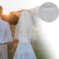Voal de mireasa 52 cm cu clama din plastic, petrecerea burlacitelor - ANTBRO®