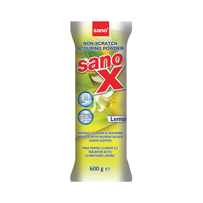 Sano　0226 Praf de curatat cu inalbitor Sano X Lemon - Rezerva 600g - eMAG.ro