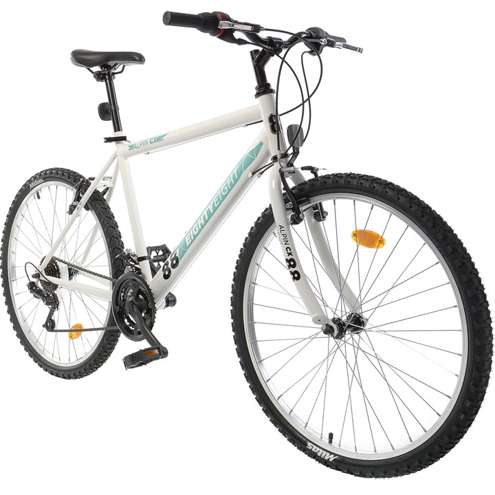 Bicicleta MTB 26 EightyEight Alpin CX, marime 19 inch, cadru otel, Alb/Albastru