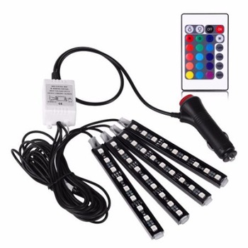 Banda Led RGB, lumina auto multiple culori, cu telecomanda, 9 LED Banda Led RGB, lumina auto multiple culori, cu telecomanda, 9 LED