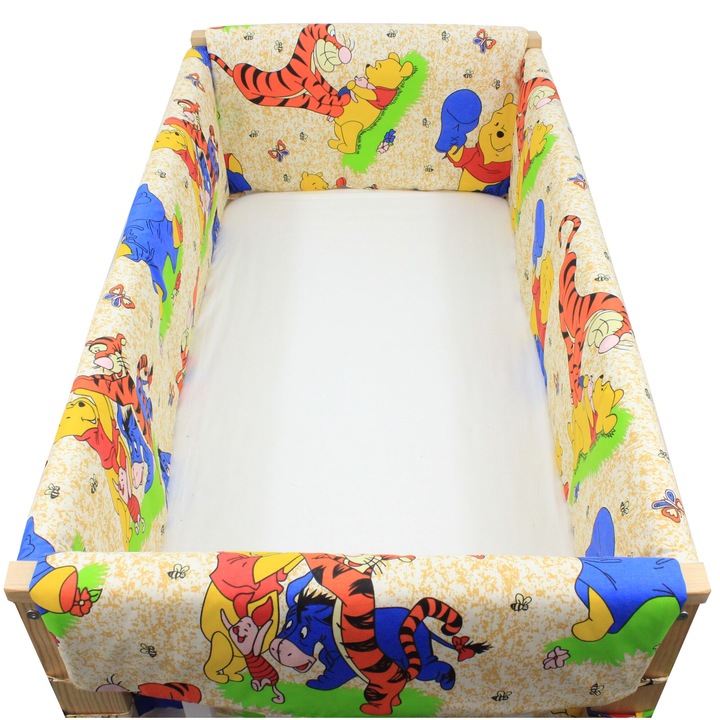 Set aparatoare patut, Maxi, Winnie si Aiurel, crem, 120 x 60 cm