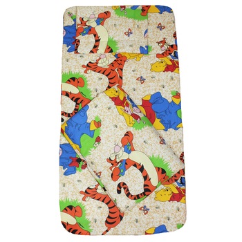 Lenjerie patut, 3 piese, Winnie si Aiurel, crem,120 x 60 cm Lenjerie patut, 3 piese, Winnie si Aiurel, crem,120 x 60 cm