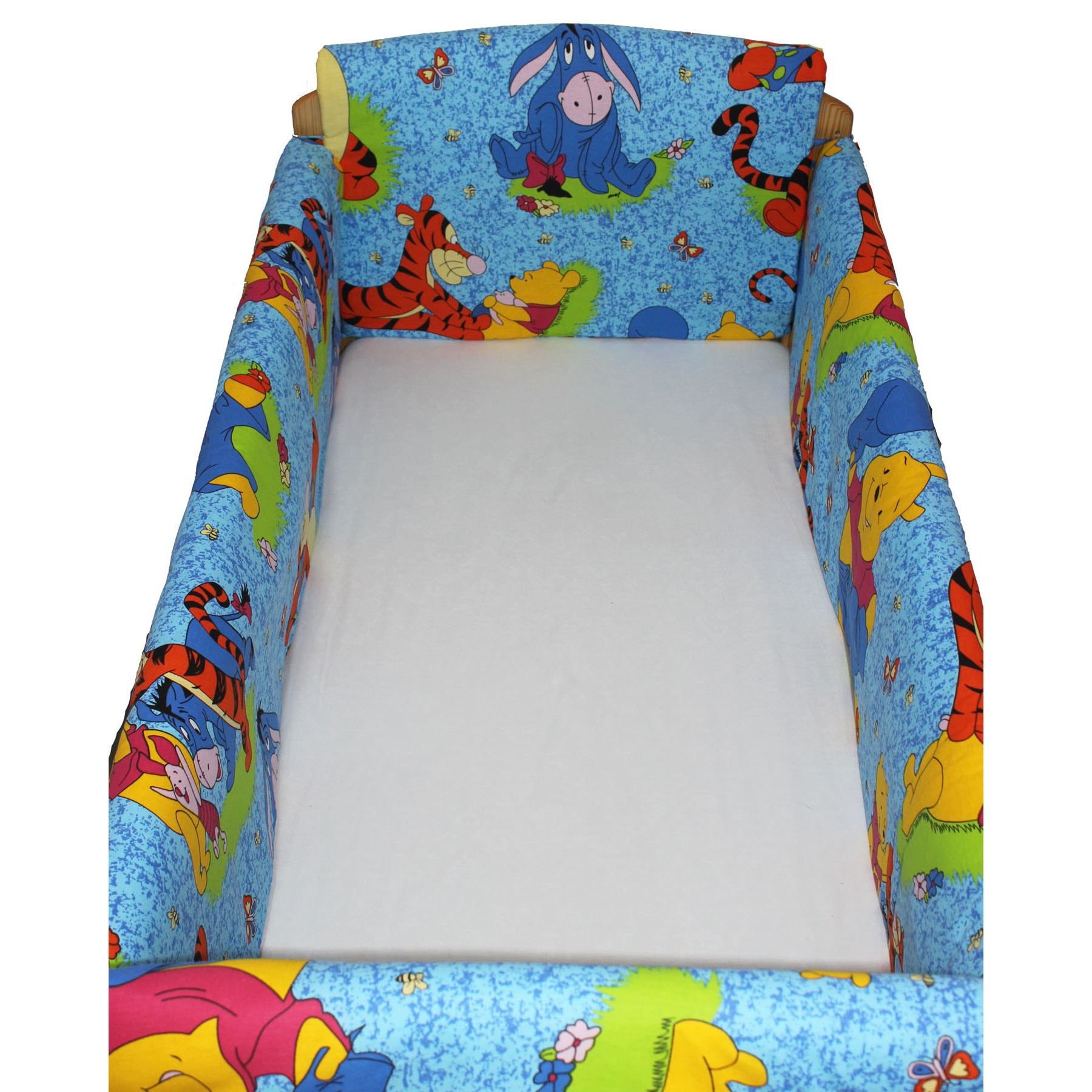 Set aparatoare patut, Maxi, Winnie si Aiurel, albastre, 120 x 60 cm