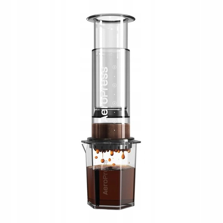 Aparat de Cafea AeroPress Clear XL, capacitate 500ml, fabricat din Tritan, set cu server 600ml și 100 filtre XL