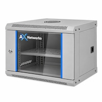 Dulap rack AXNetworks 6U 530x400 mm montat pe perete, gri, cabinet pentru echipamente de retea si telecomunicatii