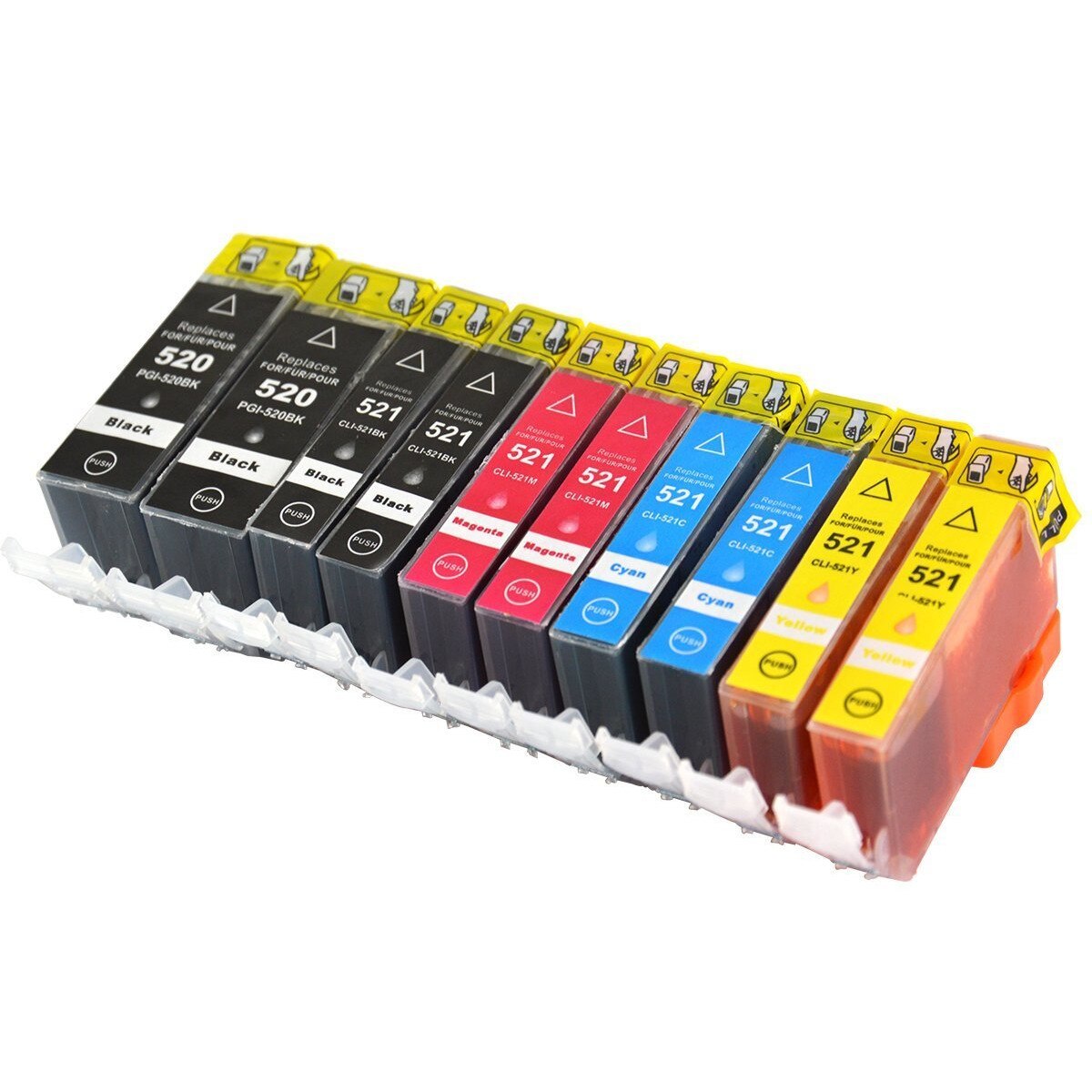 PGI520 Set 10 cartuse GraphiteK compatibile Canon PGI-520BK, CLI521BK, CLI521Y, CLI 521C, CLI521M