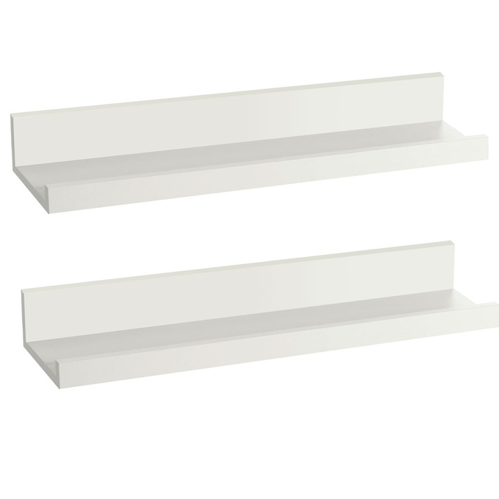 Arly fali polc szett, 2 darabos, MDF, 55x12x7 cm, fehér