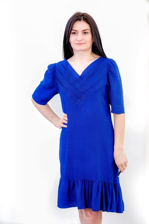 Rochie Albastra Volan In Parte De Jos Marimea 38 Emag Ro