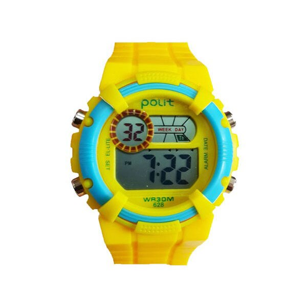 Ceas Copii, Afisaj Electronic, Cronometru, Data, Alarma/F1, Rezistent la Apa, Galben, Salamandra Kids