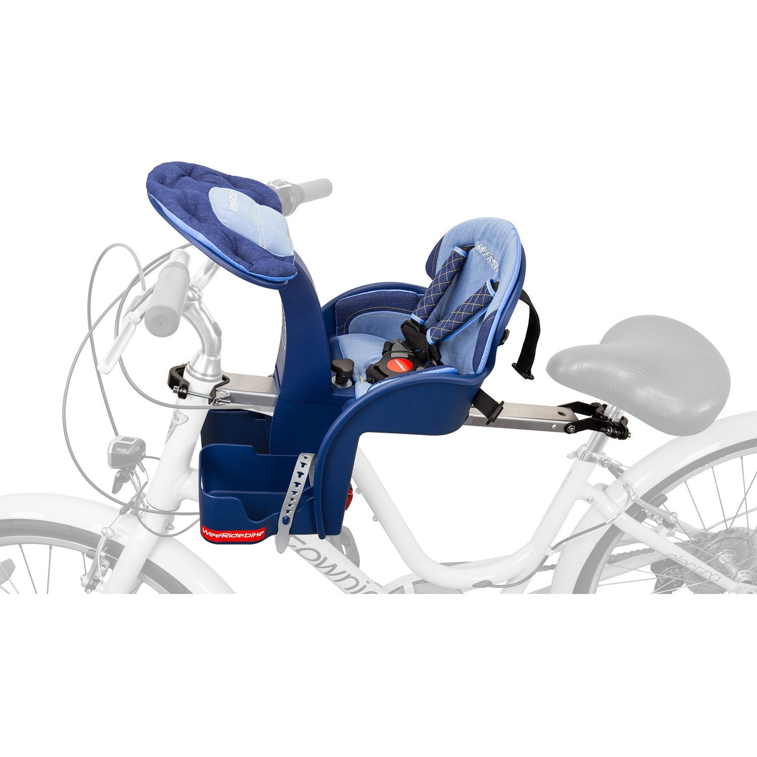 Scaun bicicleta copii SafeFront Deluxe, Pozitie Centru, 15 Kg, Denim - eMAG.ro