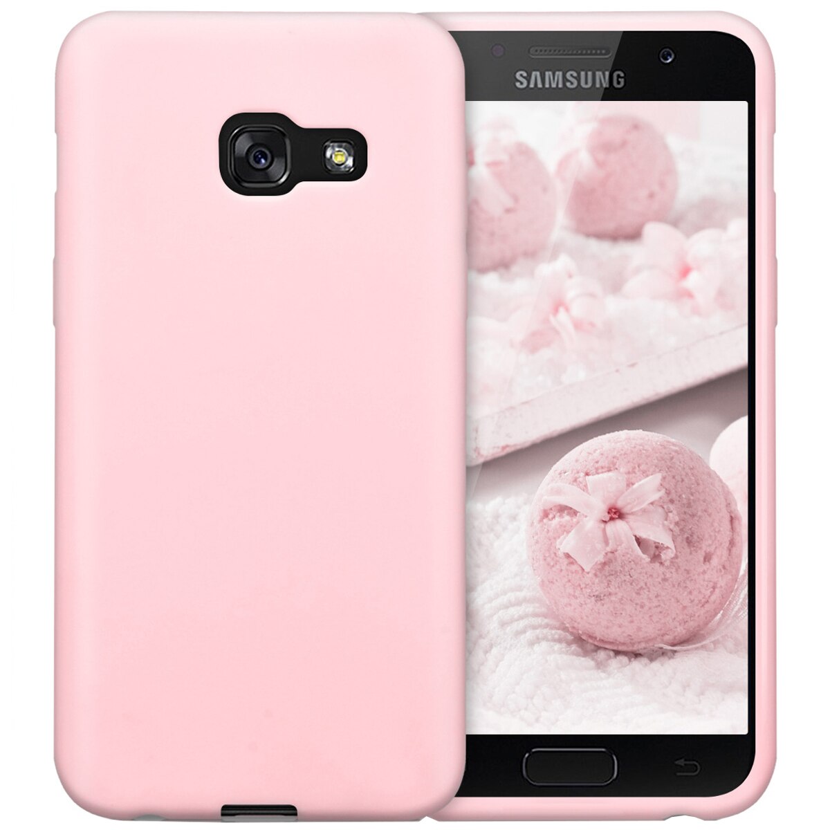 Husa de protectie silicon candy pentru Samsung Galaxy A7 (2017), Pink