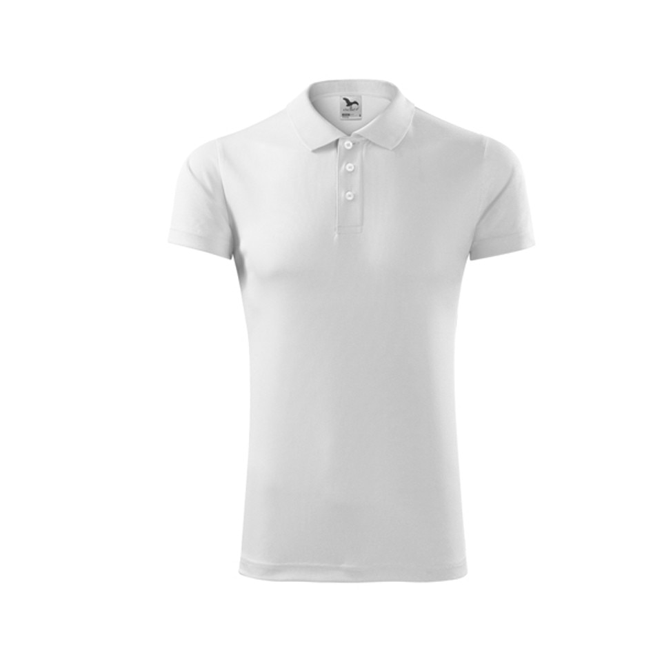 Tricou sport polo, Malfini, poliester, Alb