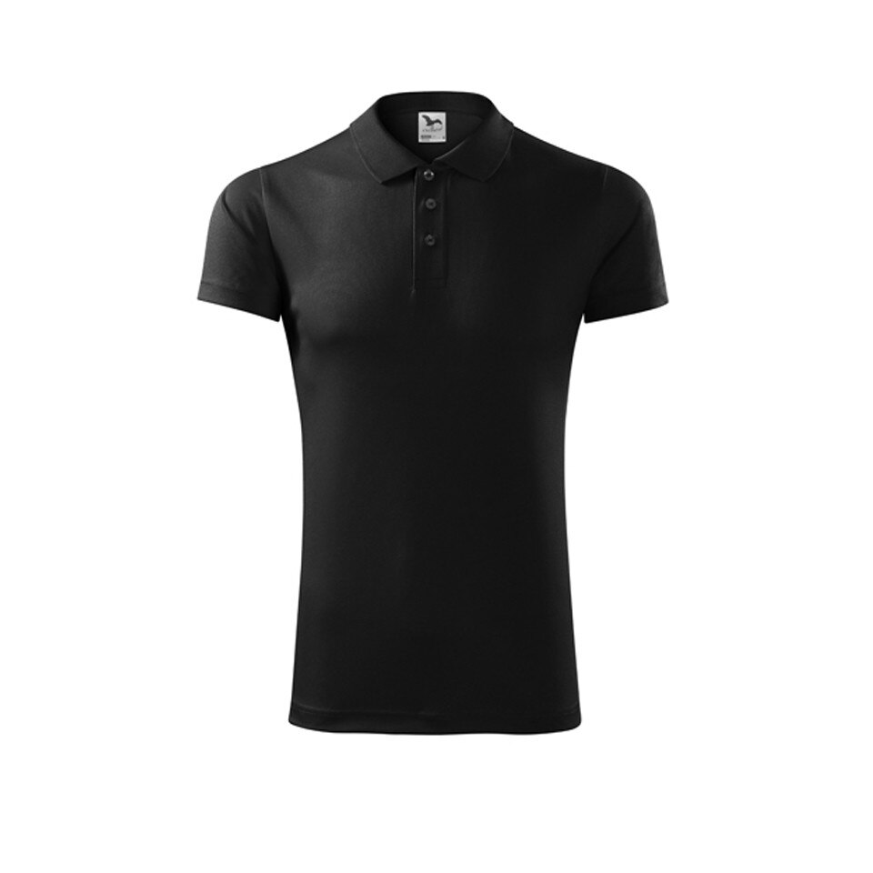 Tricou sport polo, Malfini, poliester, negru