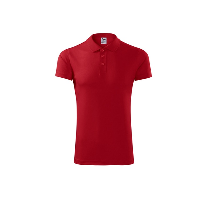 Tricou sport polo, poliester, rosu