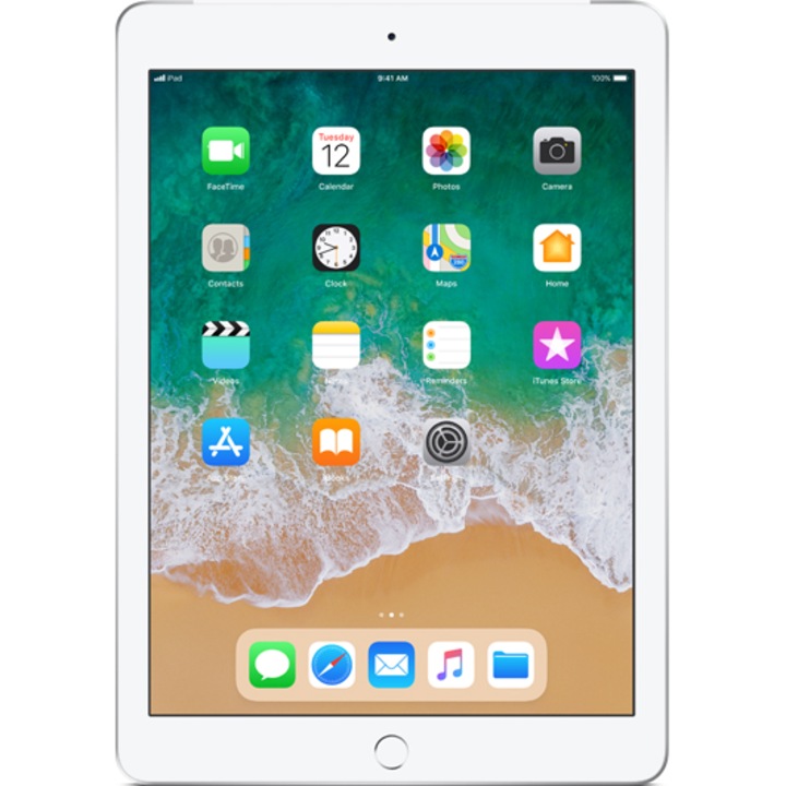 Apple iPad 6 (2018) Cellular tablet, 9.7" retina kijelző, A10 Fusion chip, 128GB memória, Wi-Fi + 4G/LTE, iOS 12, Ezüst