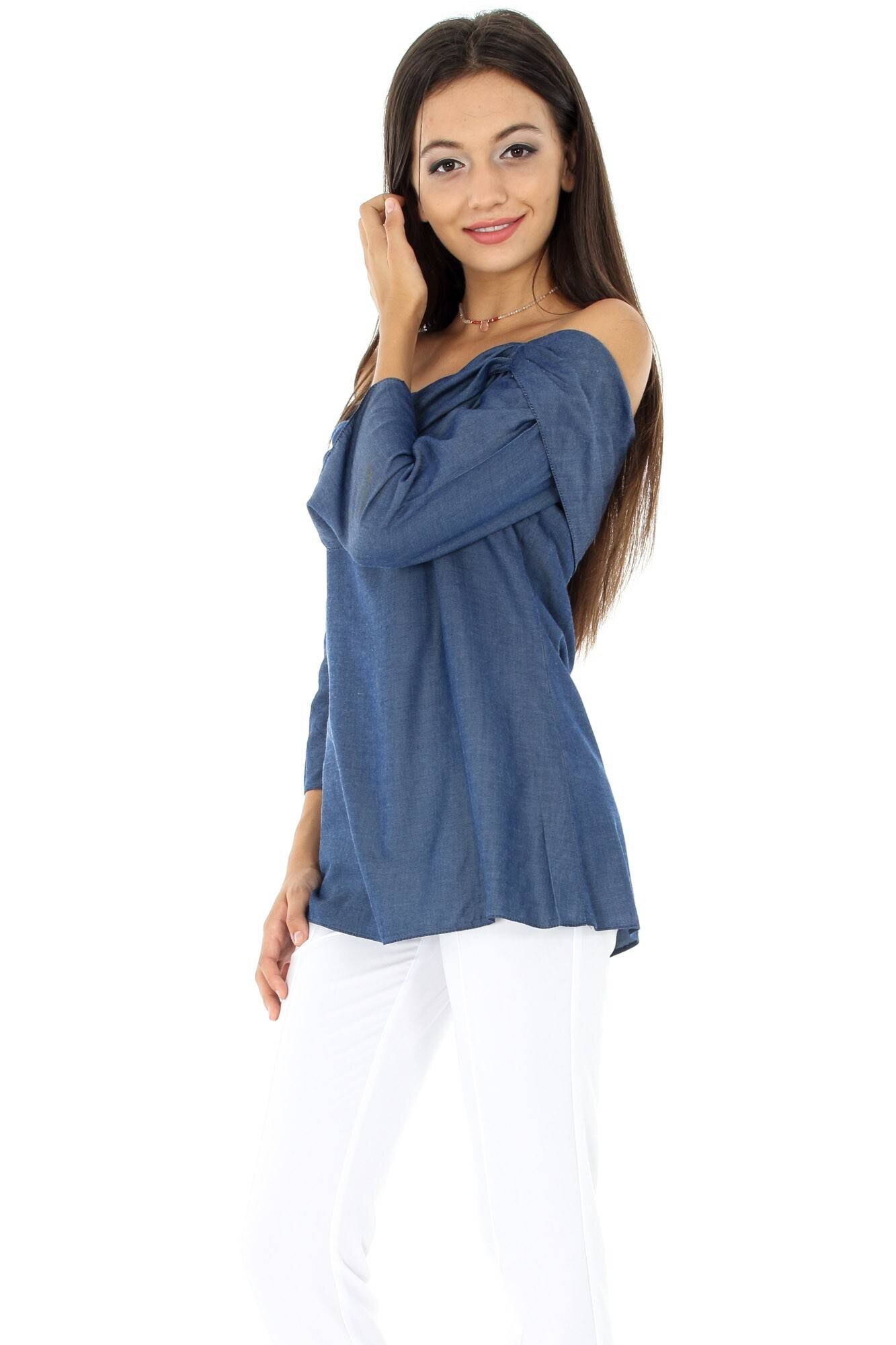 Bluza de dama, denim, ROH, pe umeri , 44