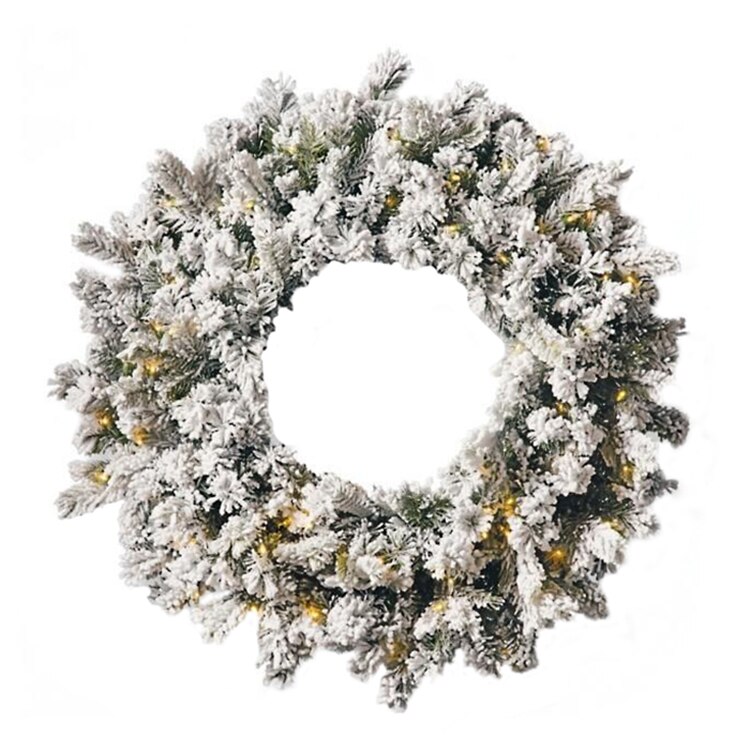 Coronita artificiala Craciun, Kring, aspect nins, cu LED-uri, 45 cm