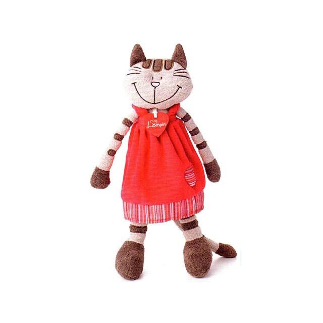 Jucarie de plus Lumpin Angelique pisica in rochita rosie 36 cm