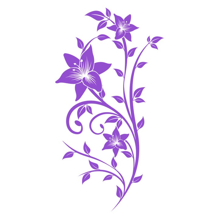 Sticker Decorativ - SMAER - Floral Passion - 60cm x 30cm - Violet
