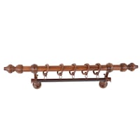 galerie din lemn strunjit pentru perdelenuc200 cm  sina u 190 cm maroaccesorii incluse imagen 23_0_
0