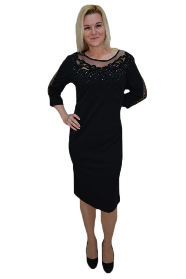 Rochie feminina de ocazie cu croiala dreapta, D&J Exclusive, Negru