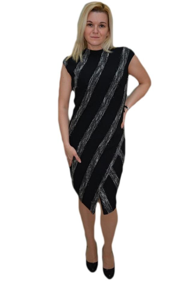 Rochie rafinata cu aspect petrecut in fata, D&J Exclusive, Negru