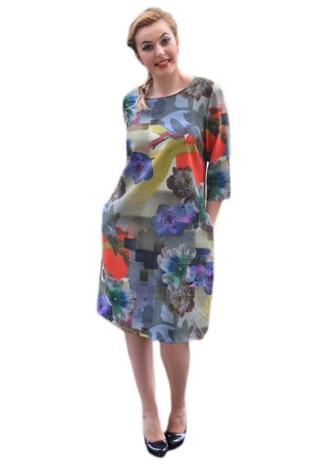 Rochie tinereasca de zi, design de flori, D&J Exclusive, Multicolor
