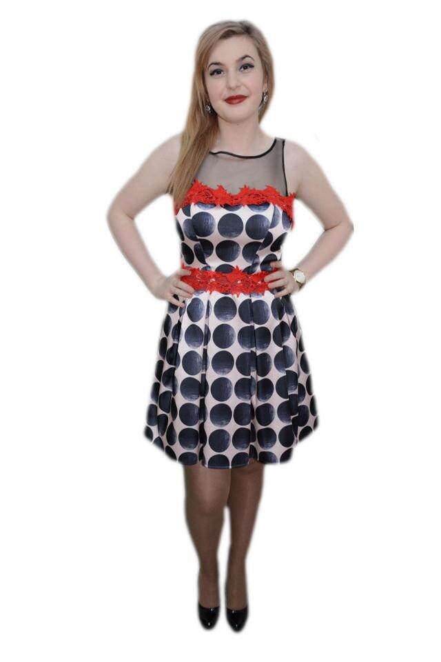 Rochie tinereasca ,D&J Exclusive, Negru/Rosu